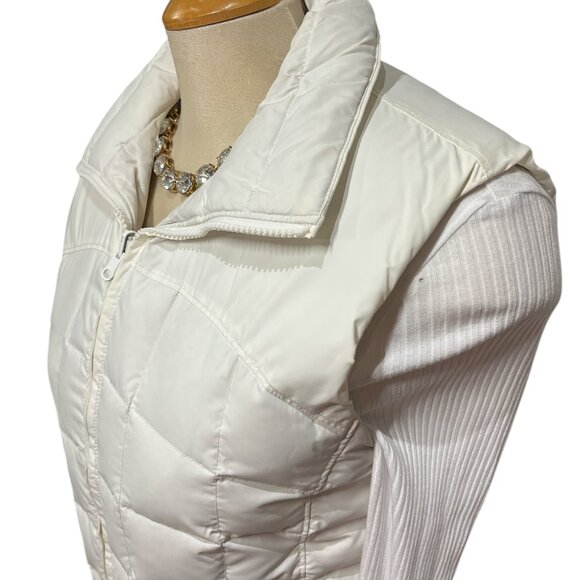 COLUMBIA Womens White Down Vest Size Small Zip Up 2 Pockets Quilted - Picture 5 of 12